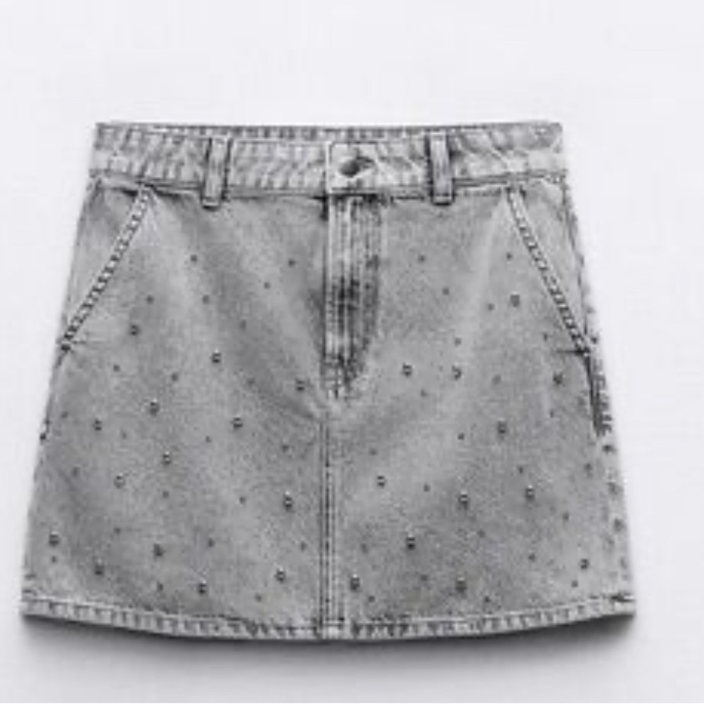 Zara Blue Black Mini Skirt Casual
